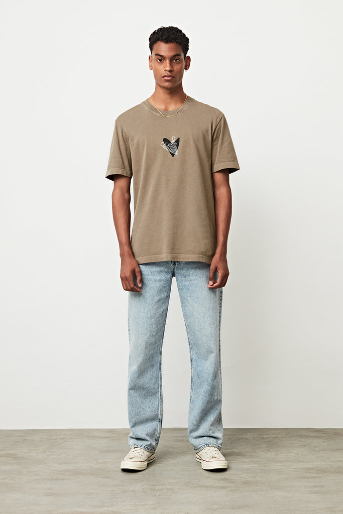 chico camiseta double heart marron deuve brand