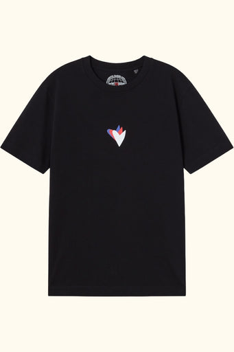 camiseta 3 hearts corazones negra deuve brand