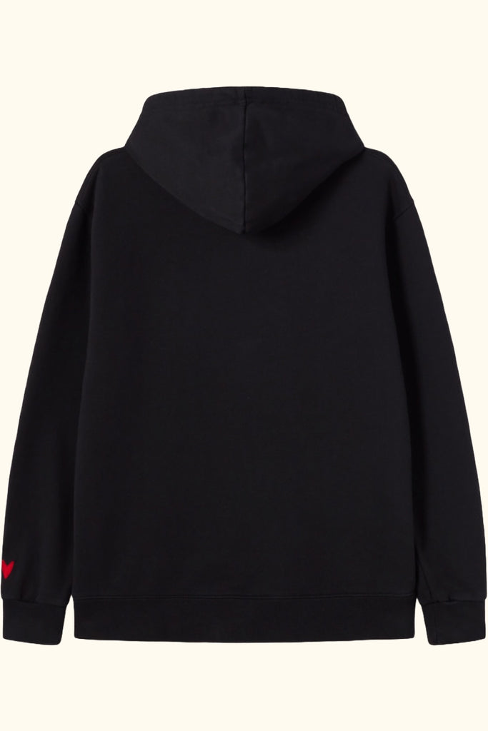 hoodie black in blac bordado 3d negra deuve brand