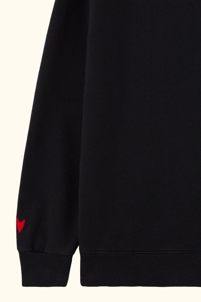 hoodie black in blac bordado 3d negra deuve brand